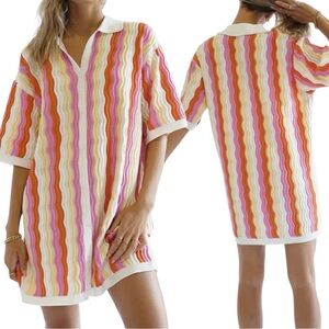 YLLW the Label Felix Knit Sweater Dress in Sorbet Multicolor Size Medium / Large